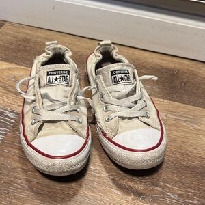 Converse Sneakers - Cream with Red Trim